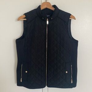Jones New York Black Quilted Vest